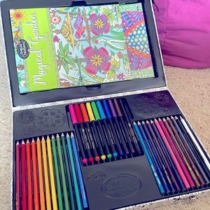 Coloring Briefcase! 2 coloring books, markers, and pencils!